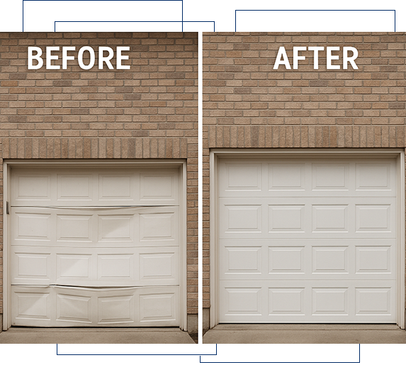 Technician repairing a garage door spring in Bakersfield