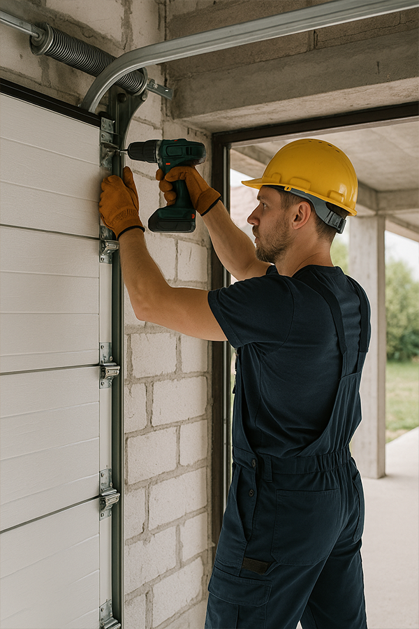 Technician fixing loose garage door cableJust Garage Door Repair